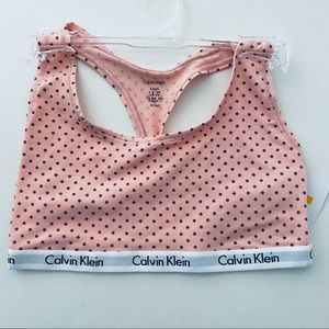 Calvin Klein Scoop Neck Pull On Polka Dot Bralette